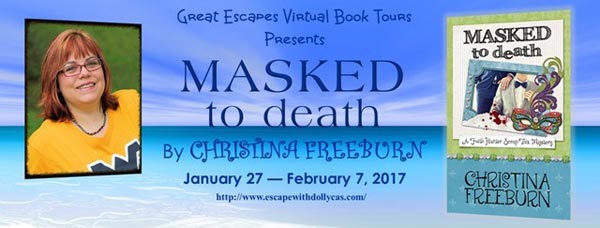 Masked to death by Christina Freeburn - banner